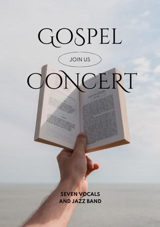 Invitation to Church Choir with Bible in Hand Flyer A5 Design Template