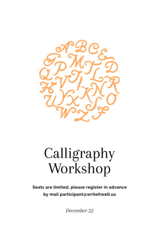 Calligraphy workshop Ad Poster B2 Design Template