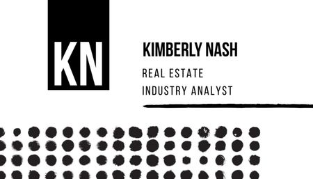 Real Estate Analyst Services with Dots Pattern Business Card US Design Template