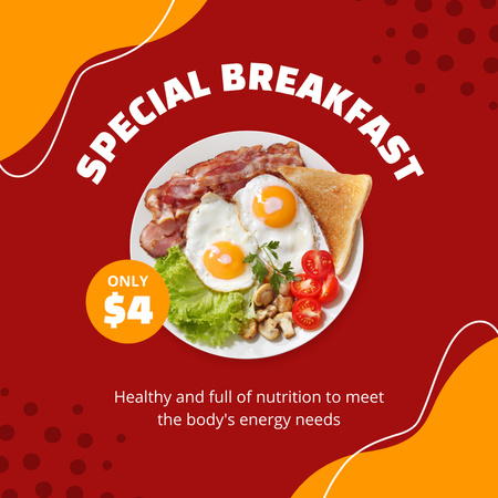 Special Offer for Delicious Breakfast Instagram Šablona návrhu