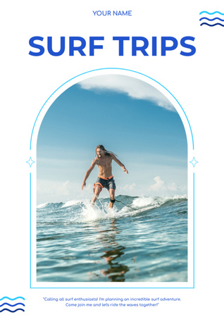 Plantilla de diseño de Oferta Surf Trips Newsletter 
