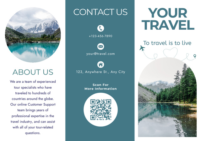 Travel to Serene Natural Destinations Brochure Design Template
