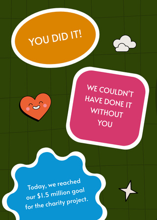 Donation for Charity Project Postcard A6 Vertical Design Template