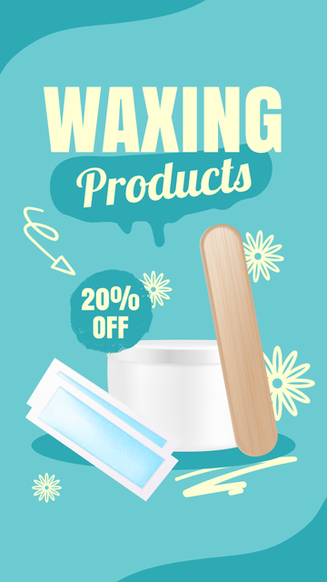 Selling Waxing Products on Blue Instagram Story Tasarım Şablonu