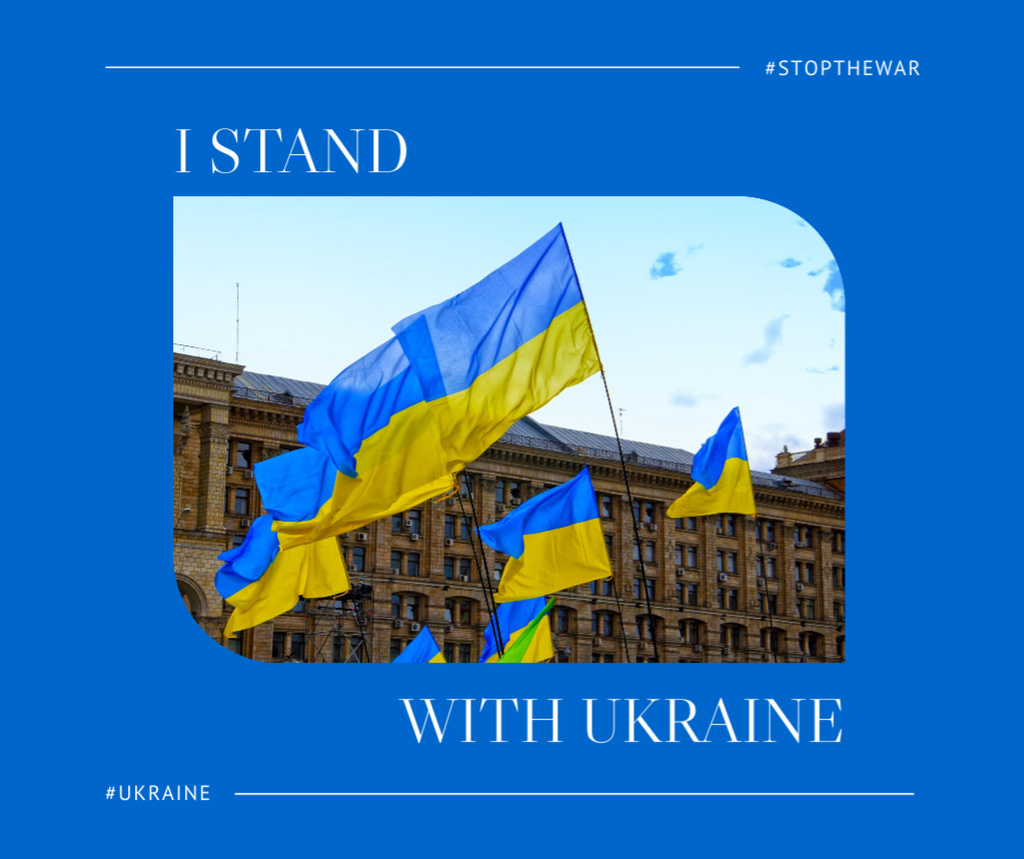 Ontwerpsjabloon van Facebook van Using State Flags to Send Heartfelt Support to Ukraine