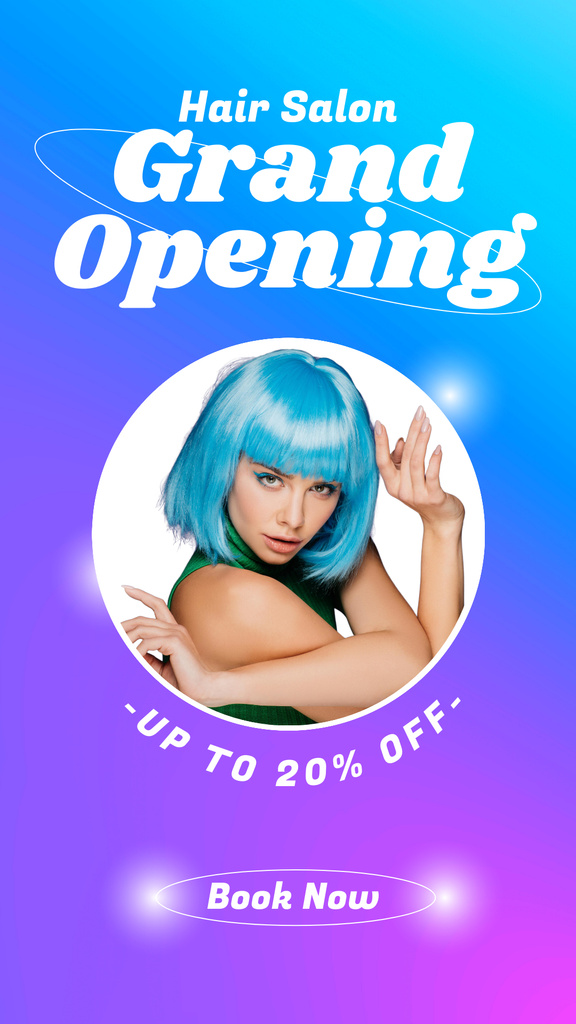 Designvorlage Grand Opening Hair Salon für Instagram Story