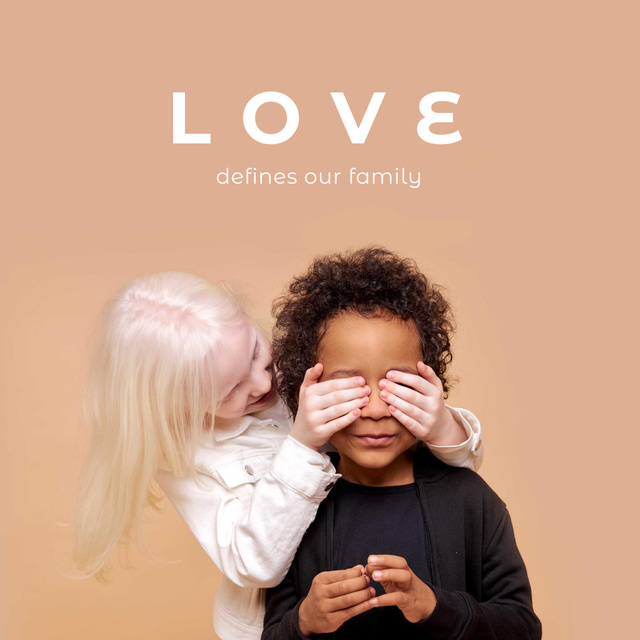 Cute little Multiracial Kids Instagram Modelo de Design