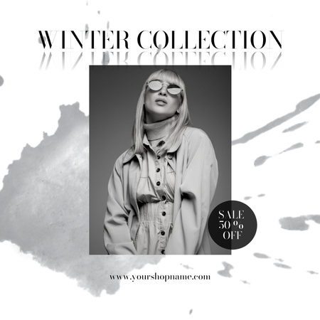 Plantilla de diseño de Winter Fashion Announcement for Women Instagram AD 