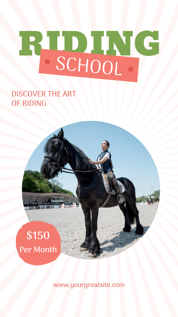 Designvorlage Stunning Horse Riding School Service Offer für Instagram Story