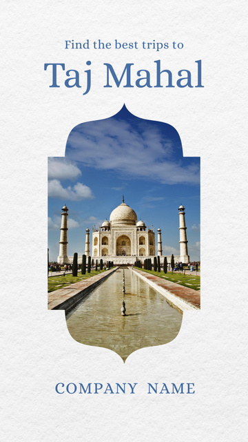 Designvorlage Tour to Taj Mahal für Instagram Video Story