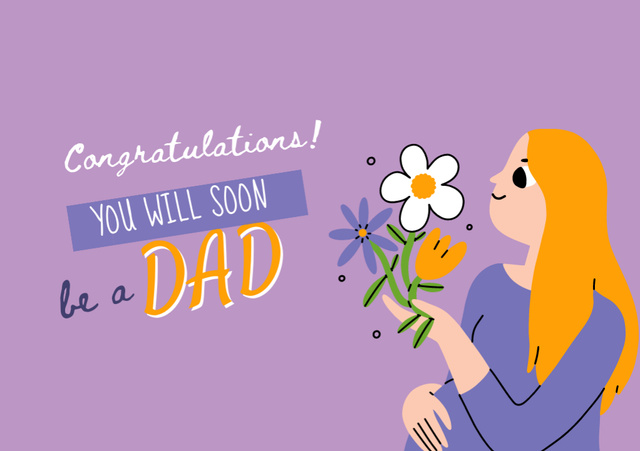 Congratulations Messages for Father to Be Postcard A5 Design Template