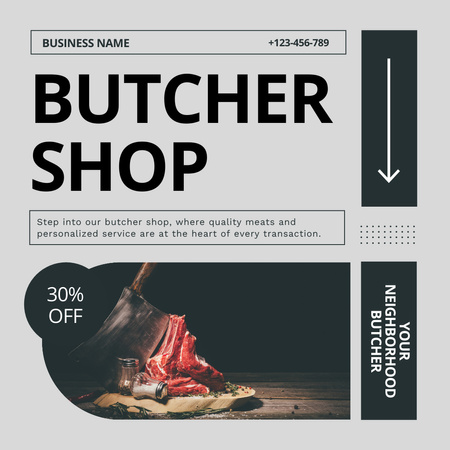Template di design Tagli di carne fresca al mercato agricolo Instagram