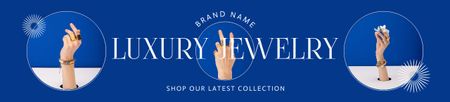 Sale Offer of Luxury Jewelry on Blue Ebay Store Billboard Design Template