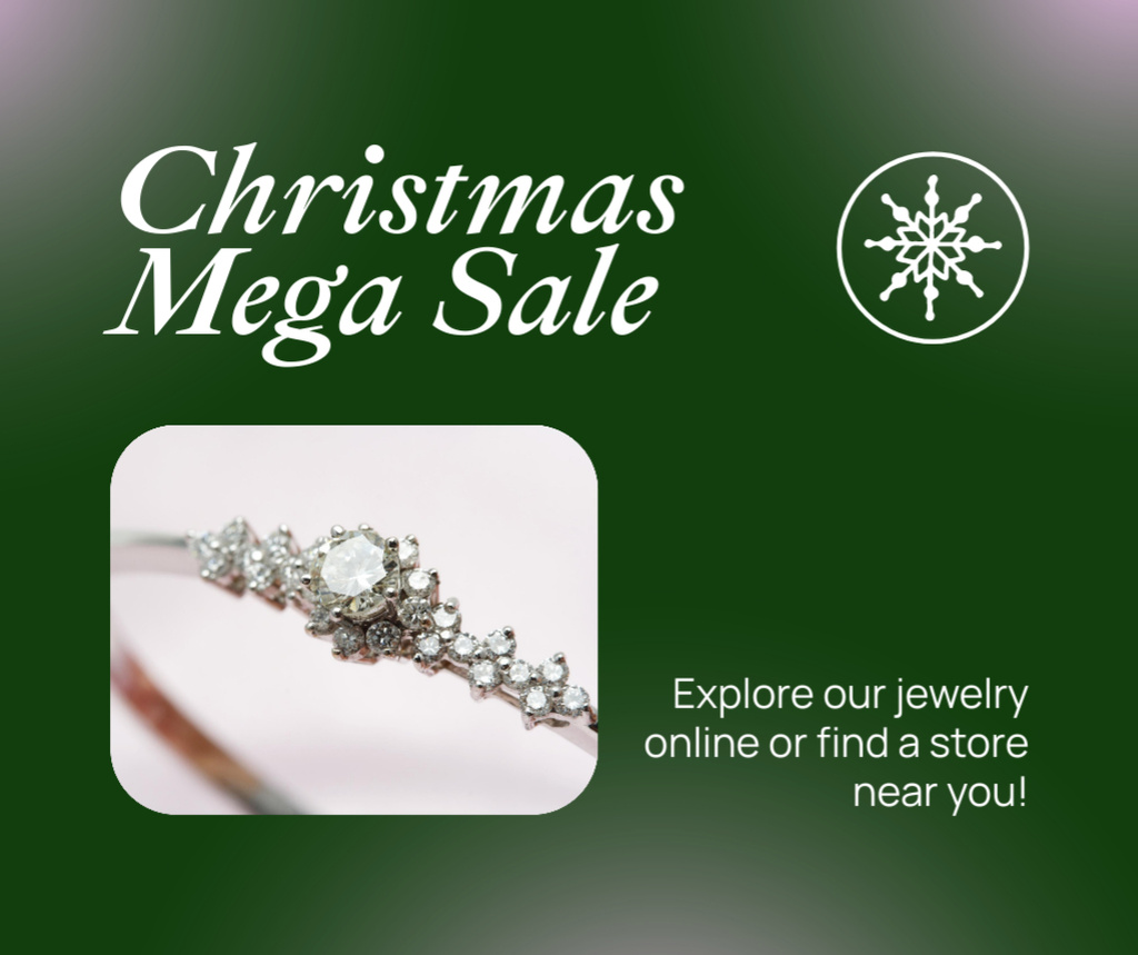Christmas Jewelry Sale Ad Online Facebook Post Template - VistaCreate