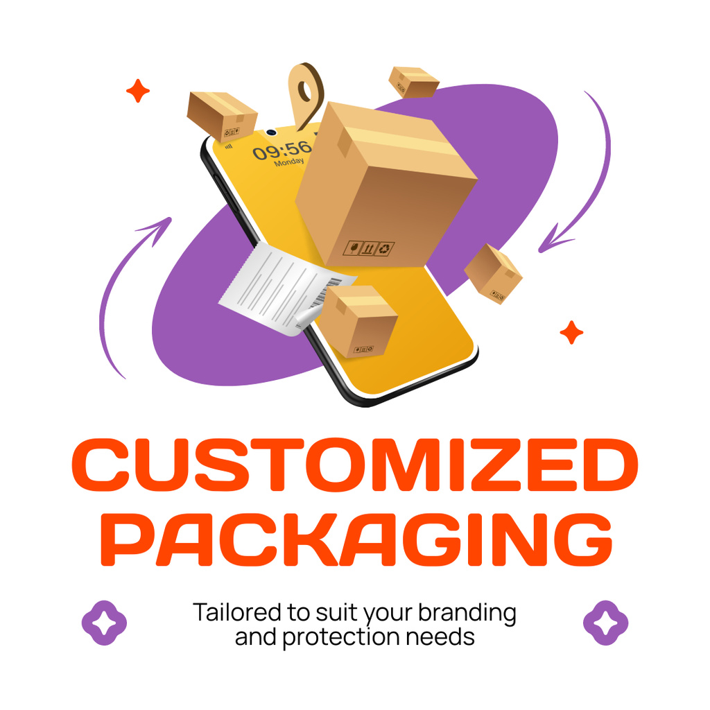 Customized Packaging and Delivery Services Instagramデザインテンプレート