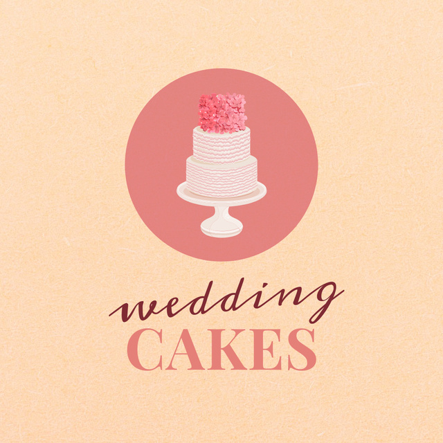 Bakery Ad with Sweet Wedding Cake Logo Design Template