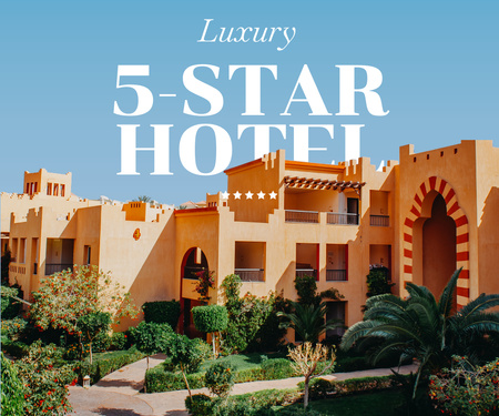 Modèle de visuel Summer Travel Offer with Luxury Hotel - Large Rectangle
