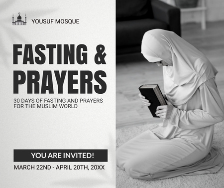 Platilla de diseño Worship in Mosque Announcement Facebook