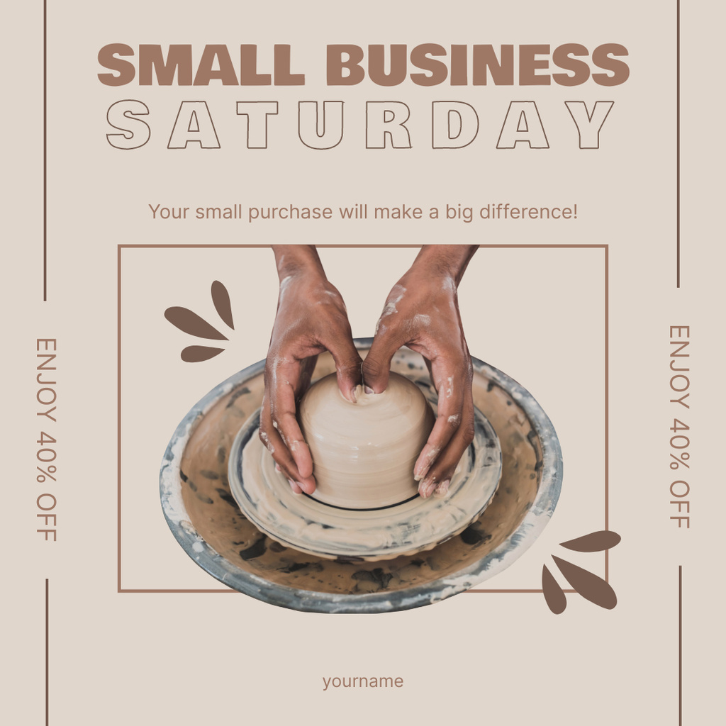 Small Business Promotion in Pottery Instagram Tasarım Şablonu