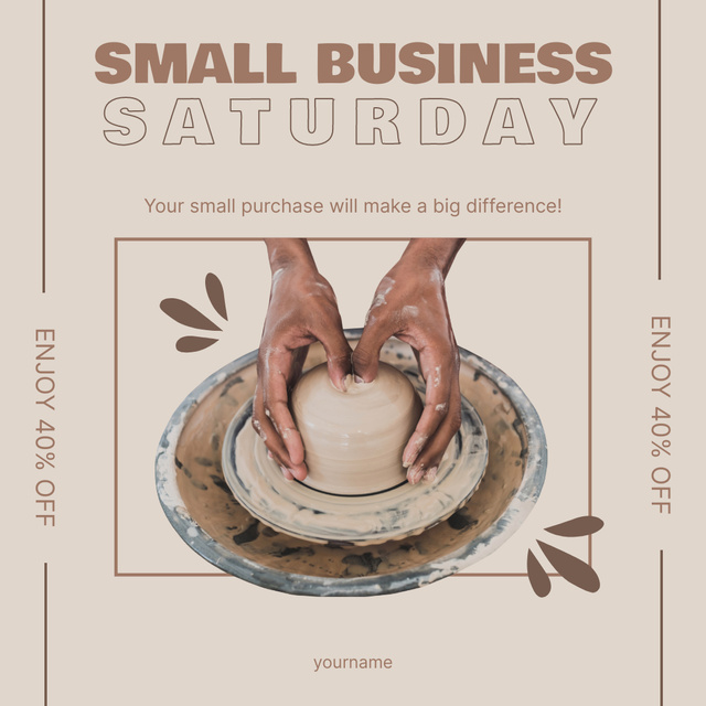Designvorlage Small Business Promotion in Pottery für Instagram