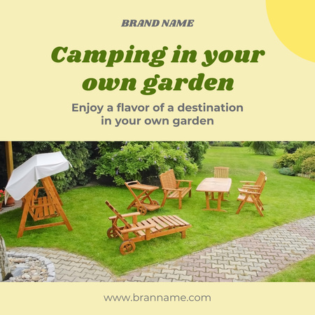 Garden Camping Illustration Instagram Design Template
