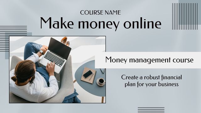 Ontwerpsjabloon van Title van Online Money Management Course Offer