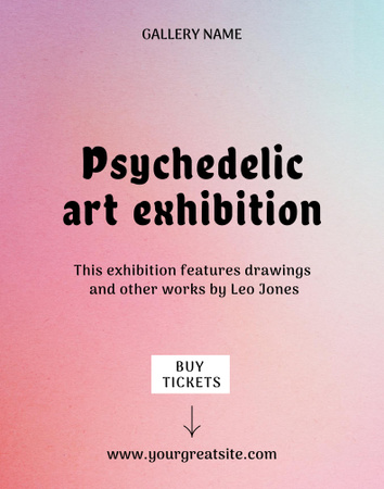Plantilla de diseño de Welcome to Psychedelic Art Exhibition Poster 22x28in 
