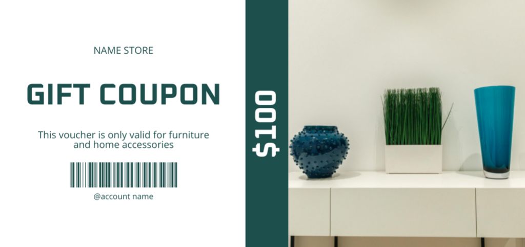 Home Furniture and Accessories Sale Offer Coupon Din Largeデザインテンプレート