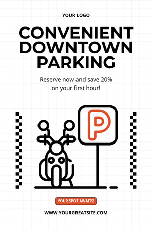 Discount on Reserve Parking Spaces Pinterest Design Template