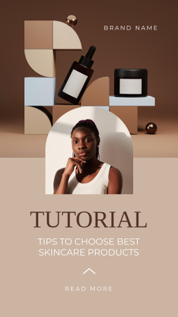 Tutorial On Beauty Products And Skincare Instagram Video Story Design Template