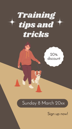 Discount on Dogs Training Tips and Tricks Instagram Video Story Design Template