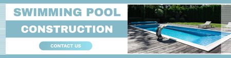 Service Offering of Swimming Pool Construction Company LinkedIn Cover Design Template