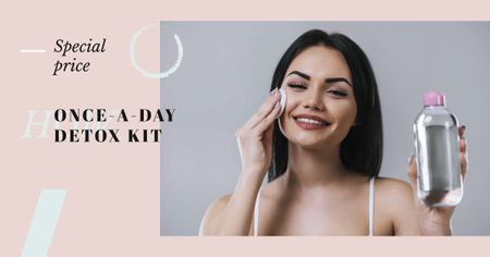 Szablon projektu Woman cleaning Face from makeup Facebook AD