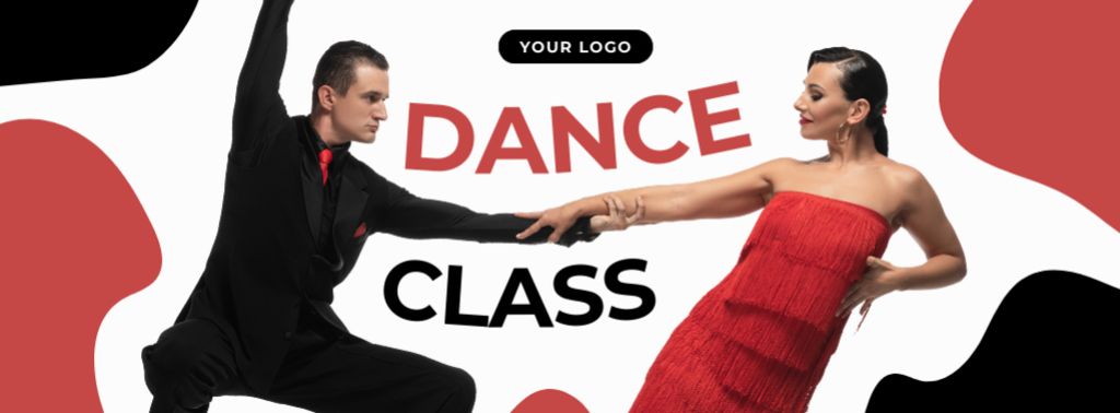 Ontwerpsjabloon van Facebook cover van Ad of Dance Class with Passionate Pair