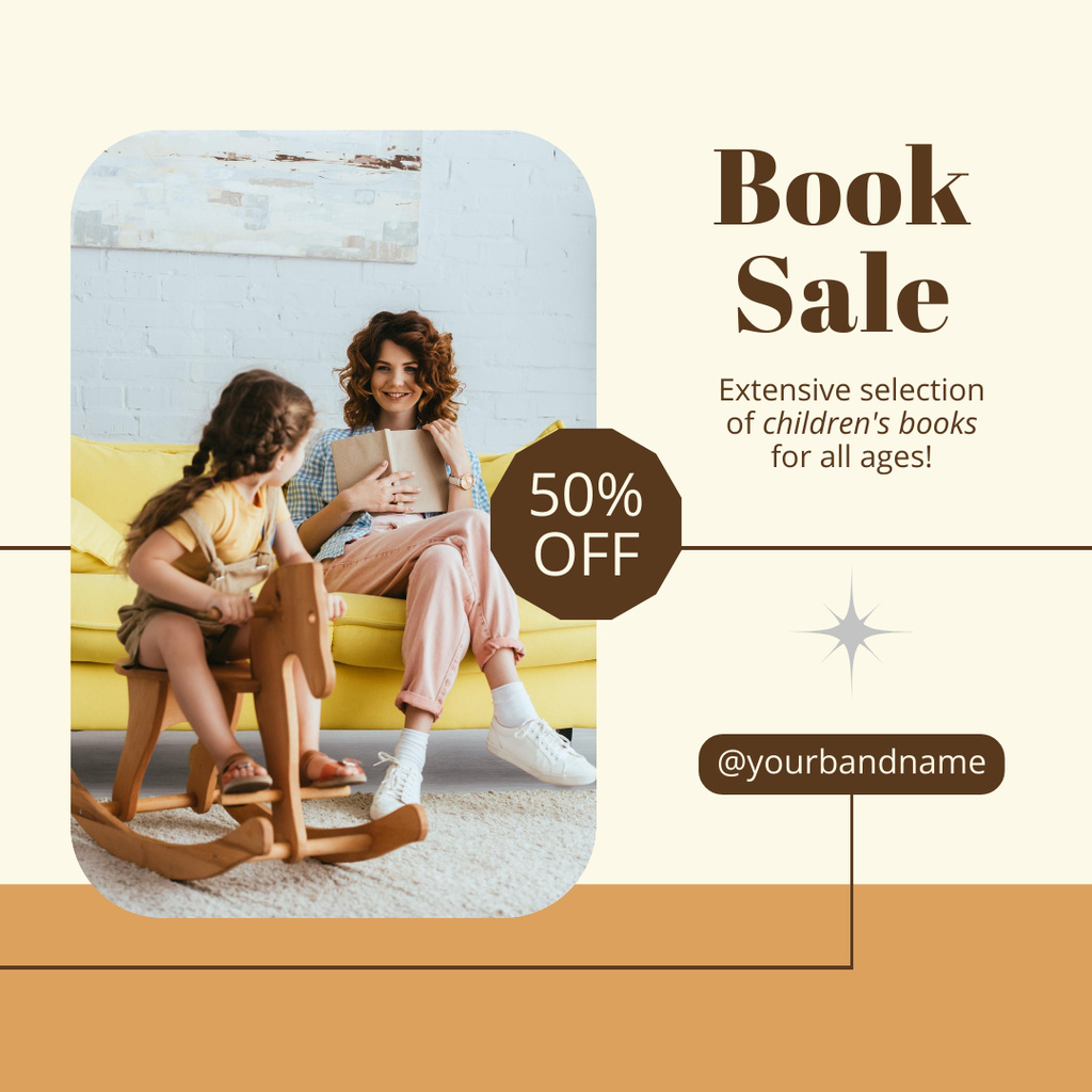 Book sale offer Instagram tervezősablon