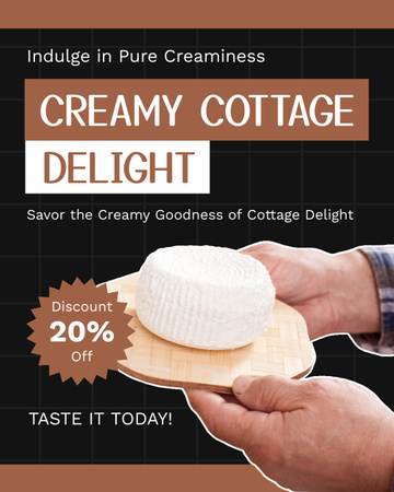 Creamy Cottage Cheese Instagram Post Vertical Design Template