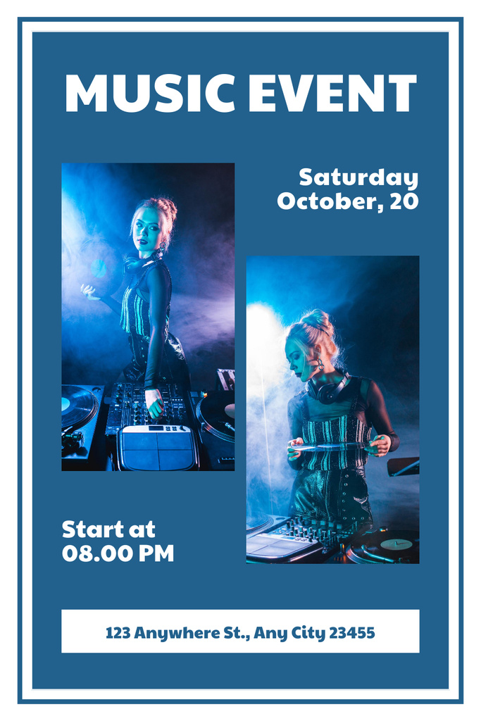 Prominent Music DJ Event Announcement In Autumn Pinterest – шаблон для дизайна