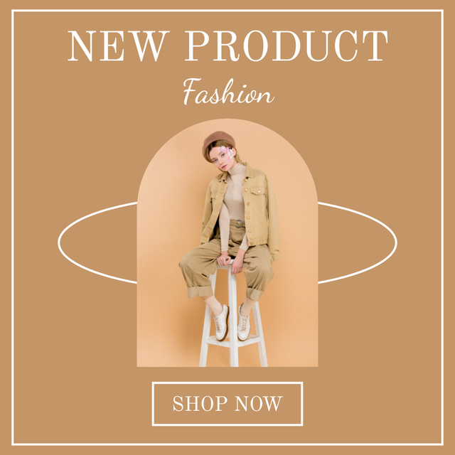 Modèle de visuel New Fashion Product Promotion for Women on Beige - Instagram