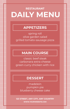 Szablon projektu Reklama codziennego menu w restauracji Recipe Card