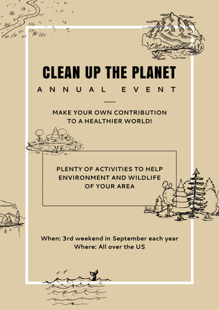 Ontwerpsjabloon van Poster A3 van Annual Ecological Event Announcement