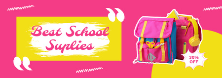 Discount on School Supplies with Hot Pink Backpacks Tumblr Design Template