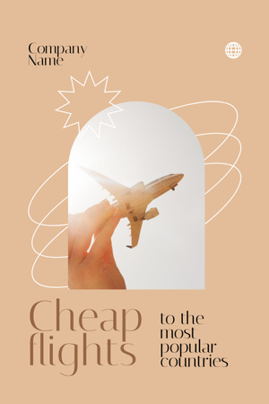 Cheap Flights Ad Flyer 4x6in Design Template