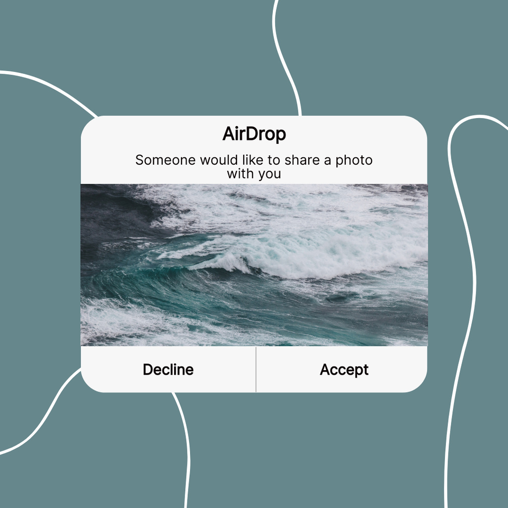 Cute Inspiration with Ocean Waves Instagram Design Template