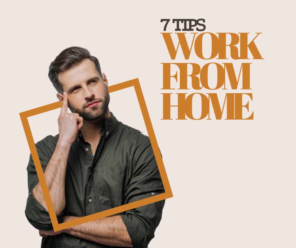 Template di design Tips Work from Home Facebook