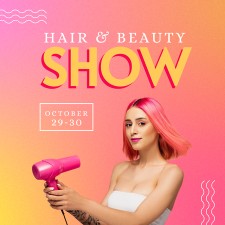 Ontwerpsjabloon van Instagram van Beauty Show Announcement