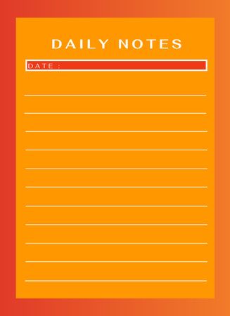 Bright Orange Daily to Do List Notepad 4x5.5in Design Template