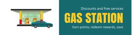 Discounts and Free Service at Gas Stations Twitter Design Template