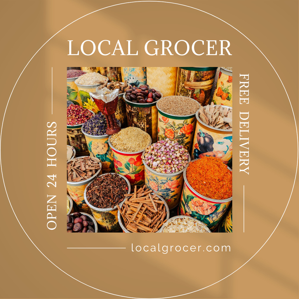 Ontwerpsjabloon van Instagram AD van Ad of Local Grocery Shop