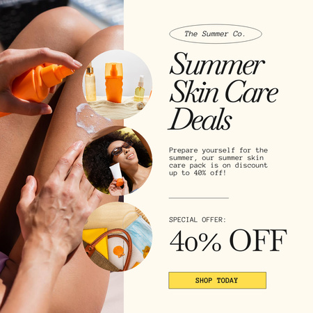 Platilla de diseño Summer Skincare Products Deal Animated Post