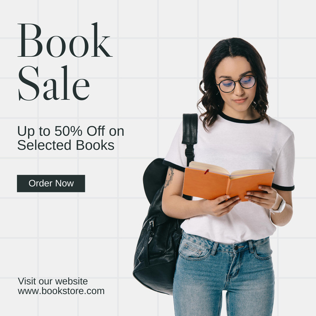 Unforgettable Books Discount Ad Instagramデザインテンプレート